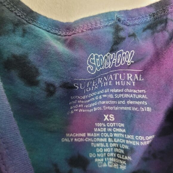 Scoobynatural Tie-Dye Scooby Do Supernatural tank top size x small - Picture 3 of 5
